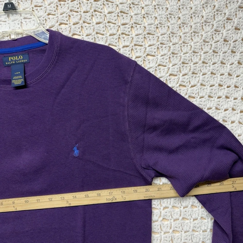 Polo Ralph Lauren Shirt Mens Sz L Purple Heather Thermal Waffle Knit 100%Cotton